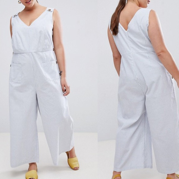 Lost Ink Pants - NWOT Lost Ink ASOS Stripe V-neck Plus Jumpsuit